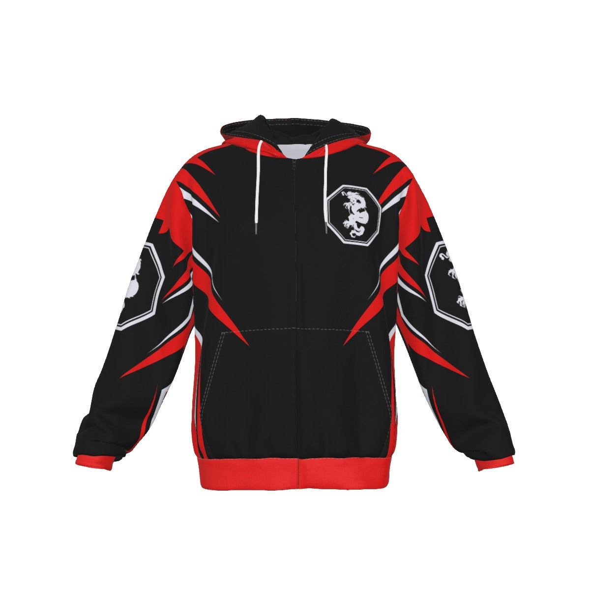 Mangadragon Saber Red Fleece Zip Up Hoodie