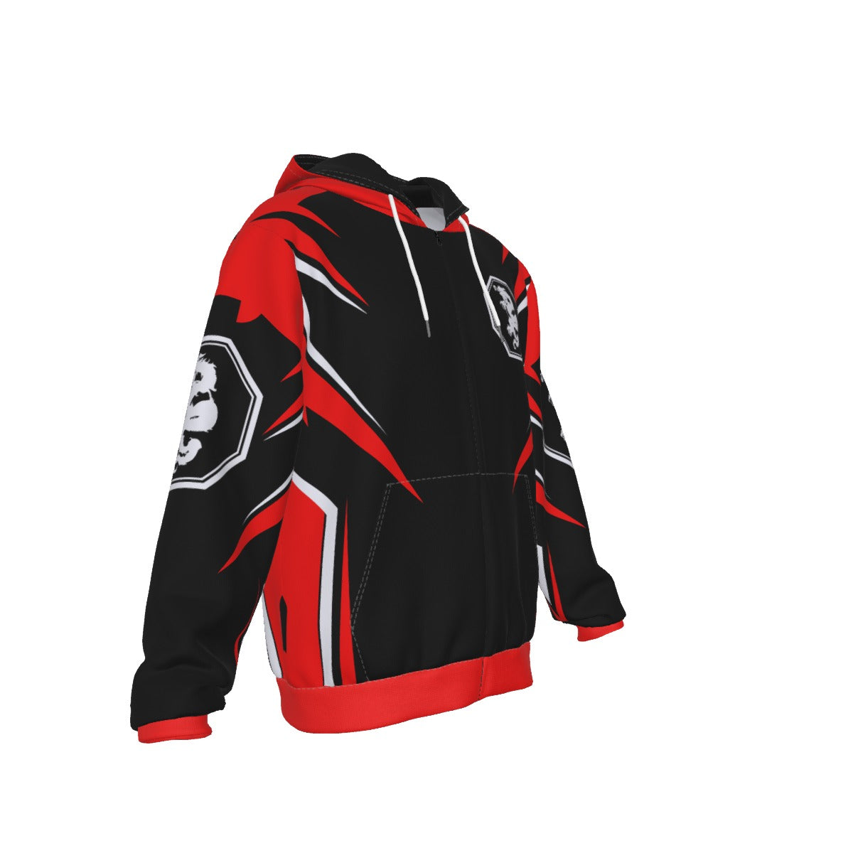 Mangadragon Saber Red Fleece Zip Up Hoodie